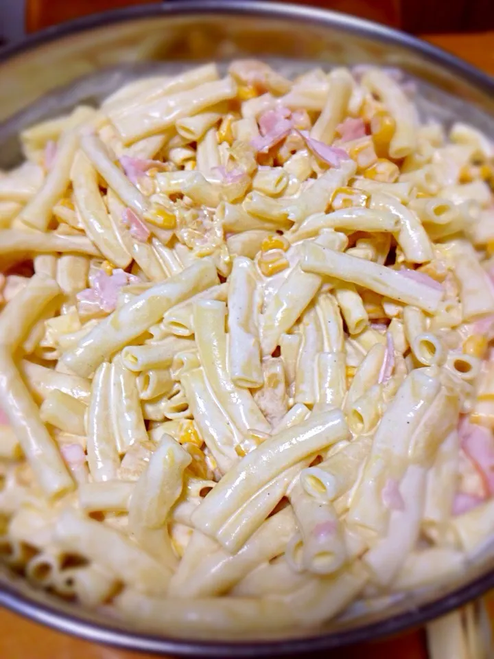 Macaroni Salad w/ Pineapple, Corn & Ham bits|あいかcookingWITHmamaさん