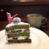 Snapdishの料理写真:抹茶と栗のショートケーキ。|Akiko Fujiyamaさん