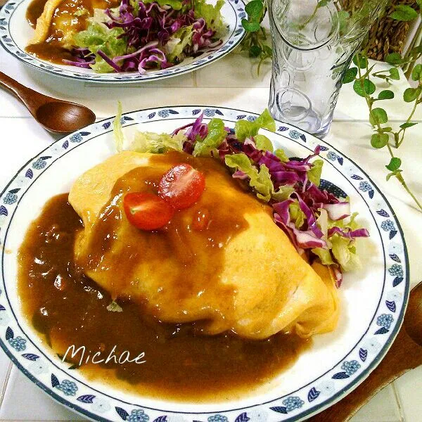 残りカレーdeオムライス♪(*^^*)|michaeさん