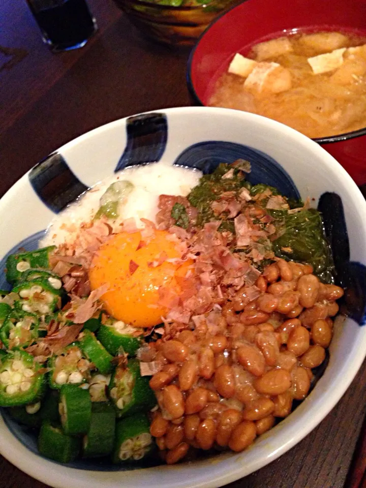 鯵のトロねば丼|がーくーさん