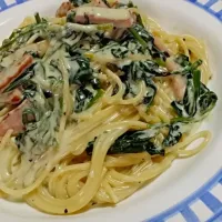 ベーコンとほうれん草のｸﾘｰﾑﾊﾟｽﾀ|Haruna Yamaneさん