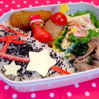 Snapdishの料理写真:ワンポイントクリスマスブーツのお弁当|侑美さん