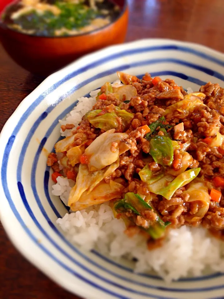 中華風そぼろ丼。|にゃふ。さん