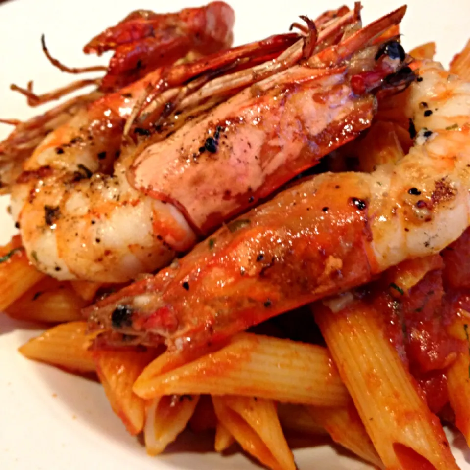 Penne with tiger prawn|12Dragonさん