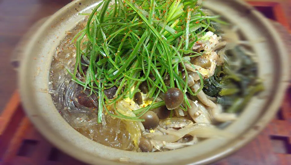 春雨葱肉片湯     ～春雨と豚バラ肉のネギスープ～|大塩 貴弘さん