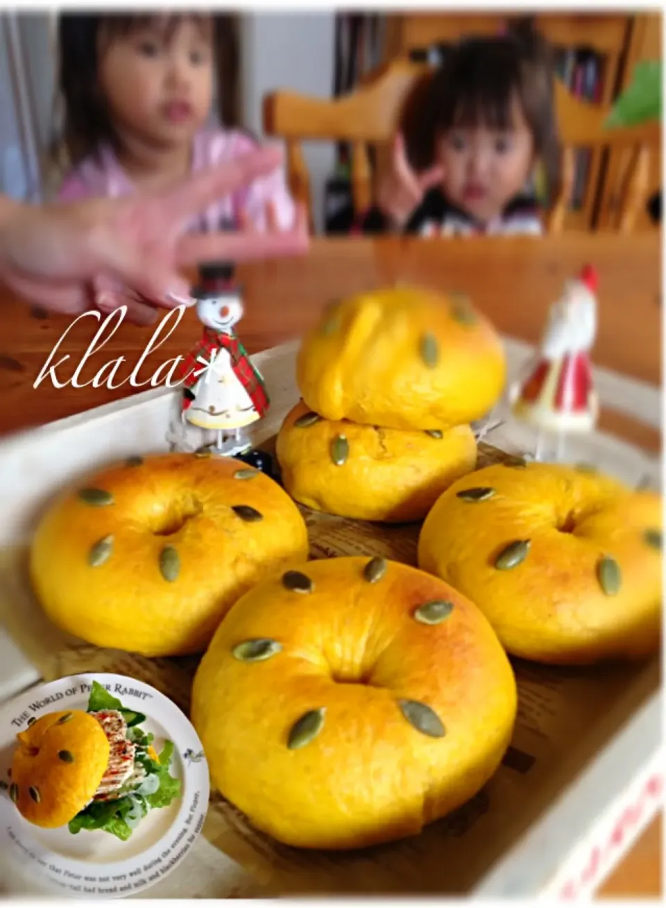 プチパン教室🍞かぼちゃベーグル🎃|くららさん