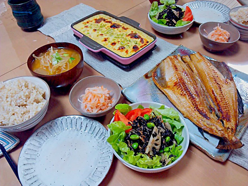 ホッケ～♪と、鳥ハムねぎの山芋ステーキ定食!!|yさん