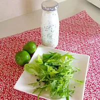 Mizuna Herb Salad w/Shikwasa Black Sesame Dressing|Lauren Komatsuさん