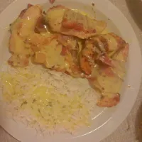 Chicken wrapped in bacon with rice and gravy|Jannicke Hvidsandさん