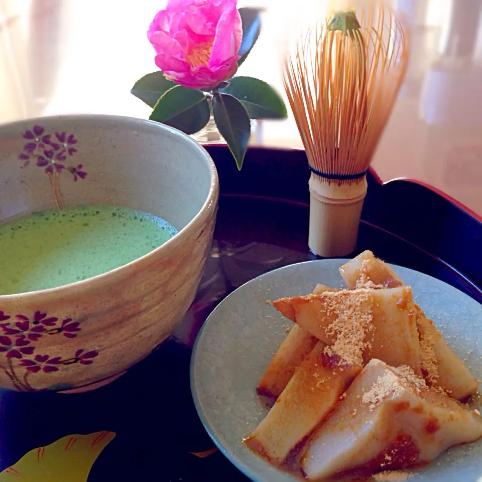 久寿餅(くずもち)で一服🍵|もとぱんさん