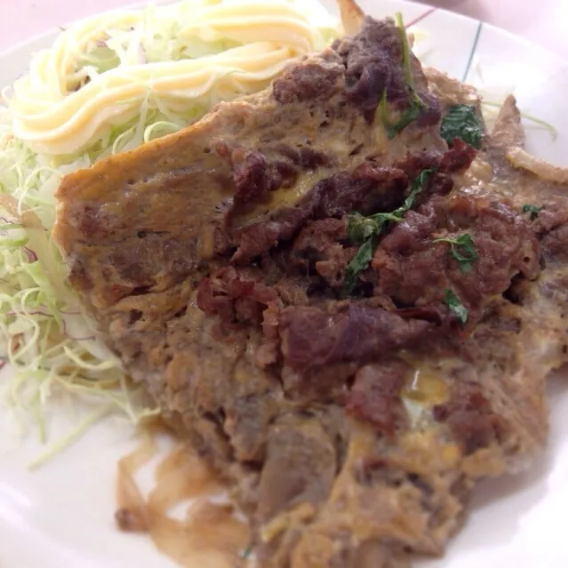 牛肉柳川風 at 社員食堂|さるさん