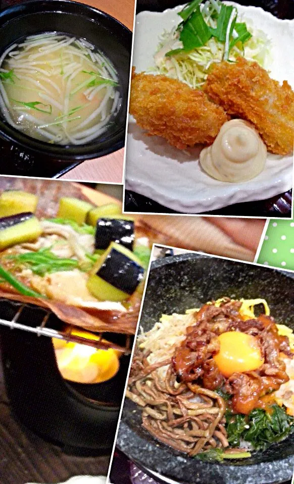 Snapdishの料理写真:ビビンバ、ポーク& カキフライ　bibimba, pork in miso & oyster fry(^o^)v|Miki Jorierose Obispoさん