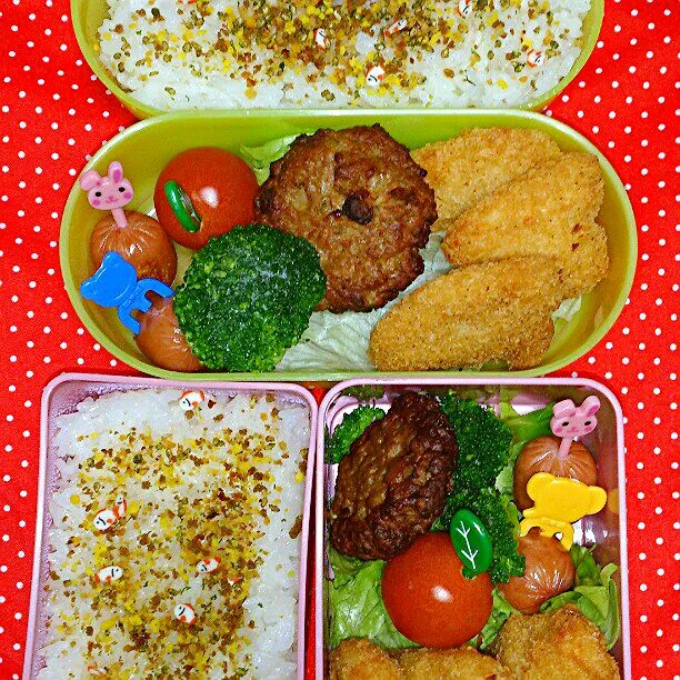 娘弁当
♪ササミチーズフライ
♪ハンバーグ
♪コロコロウィンナ
♪ぷちトマト
♪ブロッコリー|ふみぃさん