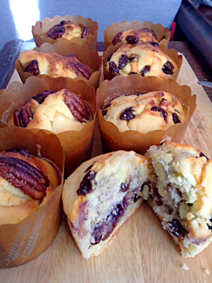 💜ブルーベリー,ラムレーズンマフィン ＆ ローストピーカンナッツマフィン💜Roasted Pecan Muffins & Bluberry-Rum Raisin Muffins|yorikoさん