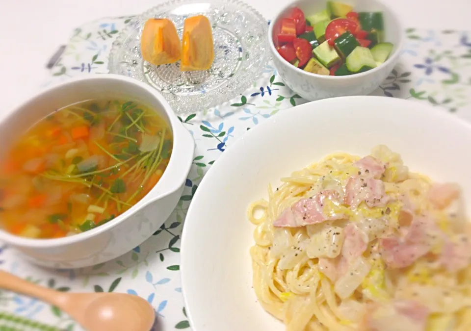 ベーコンと白菜のクリームパスタ など|まいたろさん