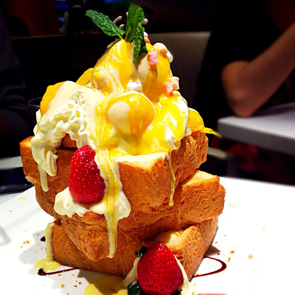 Mango Honey Toast🍯🍞😋|PeonyYanさん