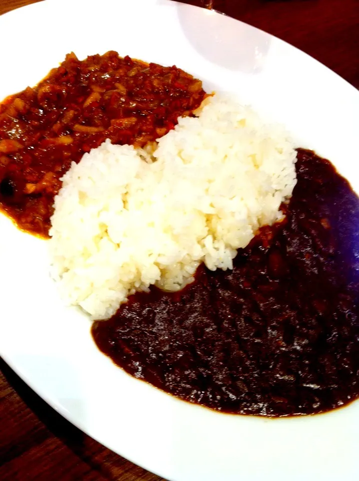 Curry competition. 牛すじ黒カレーvsキーマカレー|aястасияさん