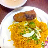 Pancit Malabon and Fried springroll #filipino|qtclaireさん