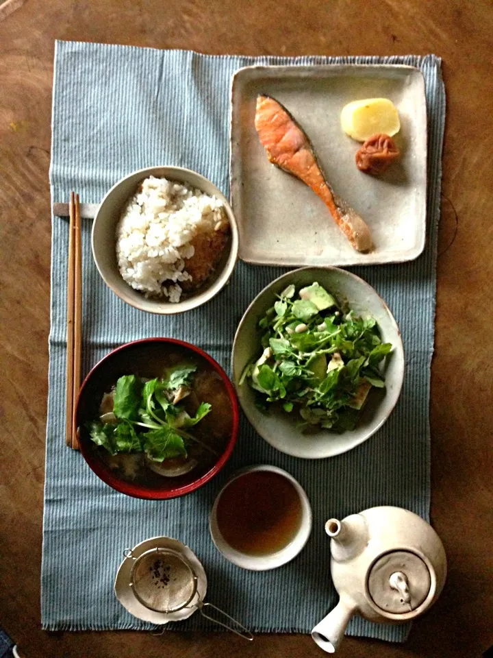 Snapdishの料理写真:朝昼ごはん。縦ですが。|ツルさん