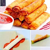 pepperoni and mozzarella cheese egg roll|Leah Riveraさん