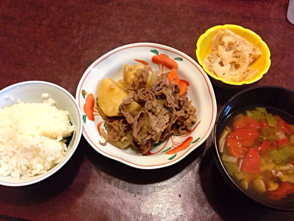 肉じゃが トマトのすまし汁 酢蓮|香山ありすさん