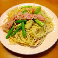 アスパラガスとヤングコーンの和風パスタ|すのーさん