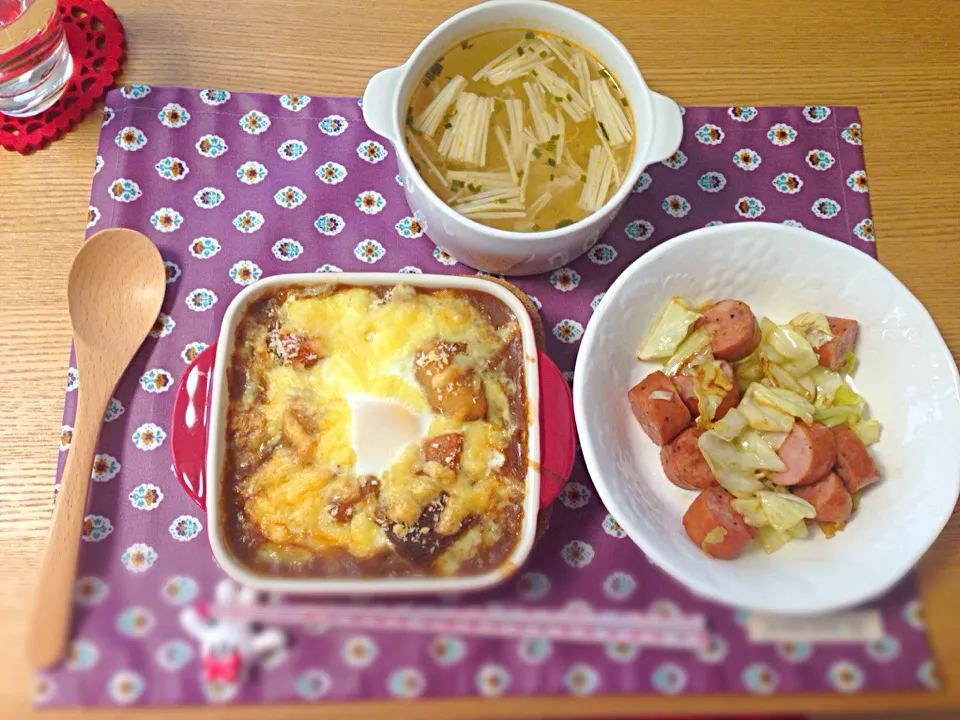 Snapdishの料理写真:休日のランチはカレードリア♡|rieさん