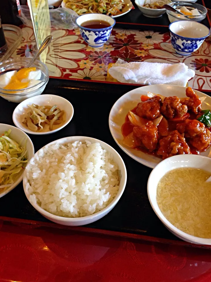 大黒天 鳥からあげの甘酢あんかけ定食|まさん