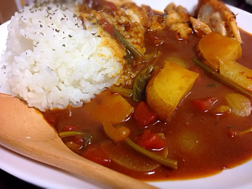 トマトカレー・タンドリーチキン|あきよしさん