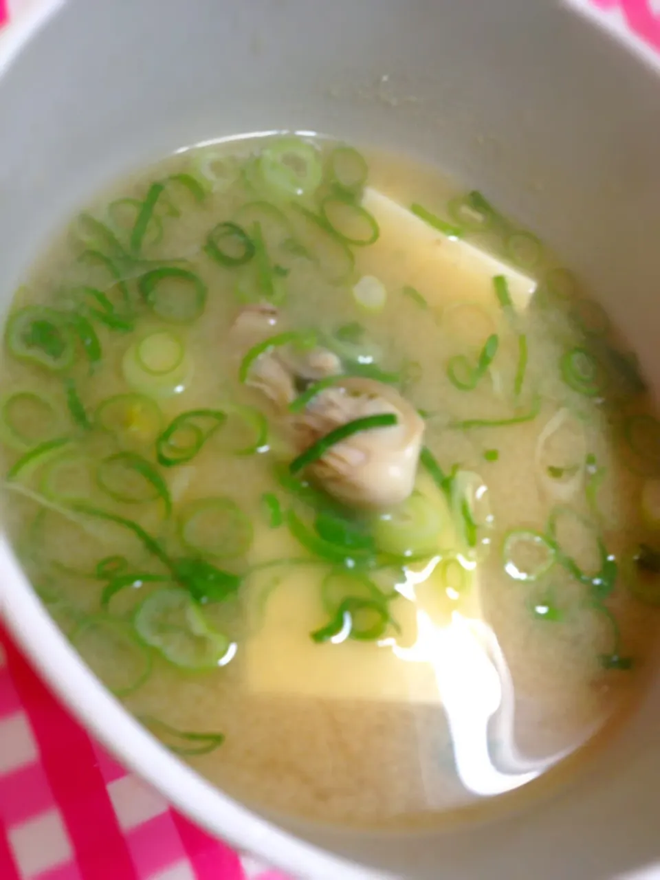 牡蠣とお豆腐の味噌汁を付けました(^O^)／|ハルさん