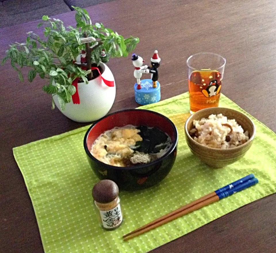 しめじご飯、具沢山にゅうめん、ほうじ茶|pentarouさん