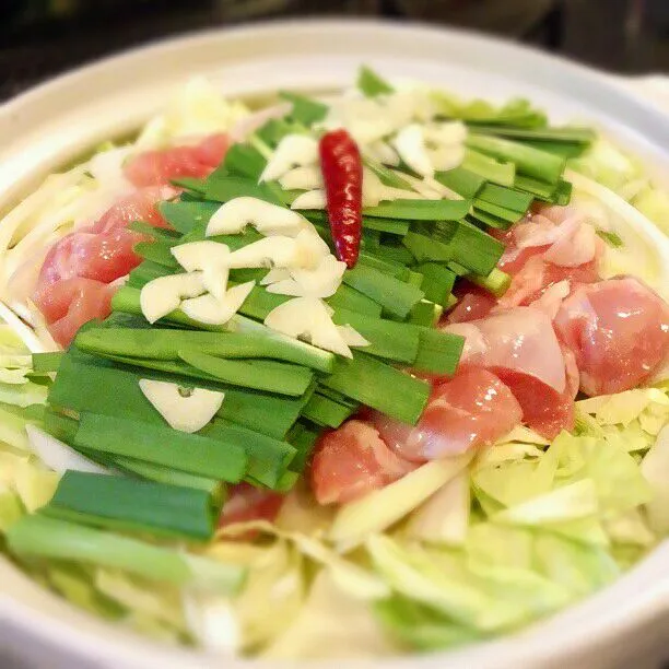 もつ鍋風？鶏鍋！
〆はラーメン|（ま）さん