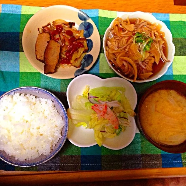 昨日の夜の残り物で朝ご飯|ピンコさん