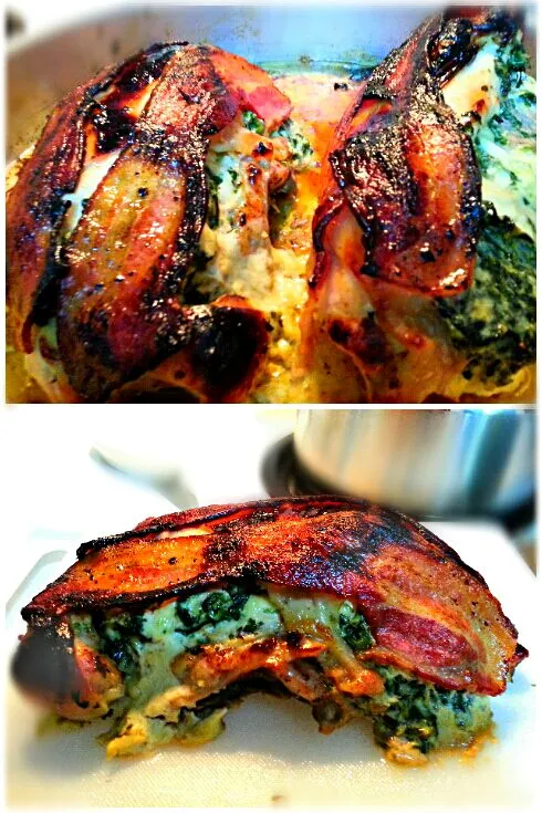 Roasted Chicken Breast stuffed with Spinach & Feta, brushed with a combination of Honey & Garlic Butters, and wrapped with Bacon|S Theoさん