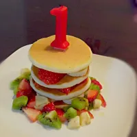 Snapdishの料理写真:1歳お誕生日ケーキ|しばこさん