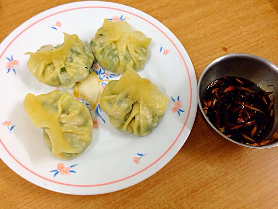 Northeast of China's style Dumpling served with black vinegar and ginger|Cerisseさん