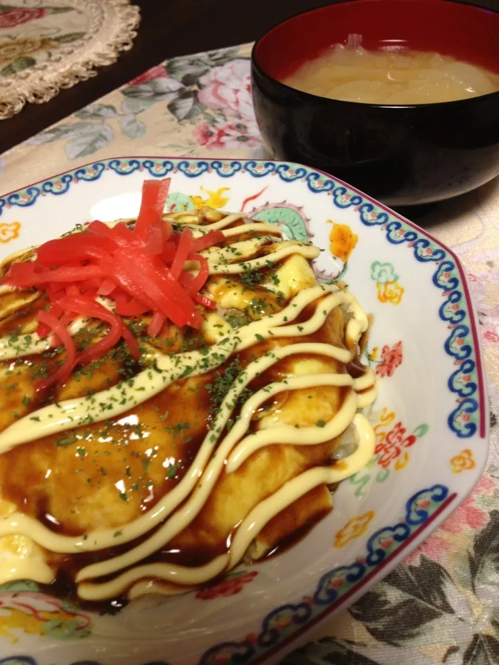 大好きオムキャベツ♡、玉ねぎお味噌汁|はるぷにさん