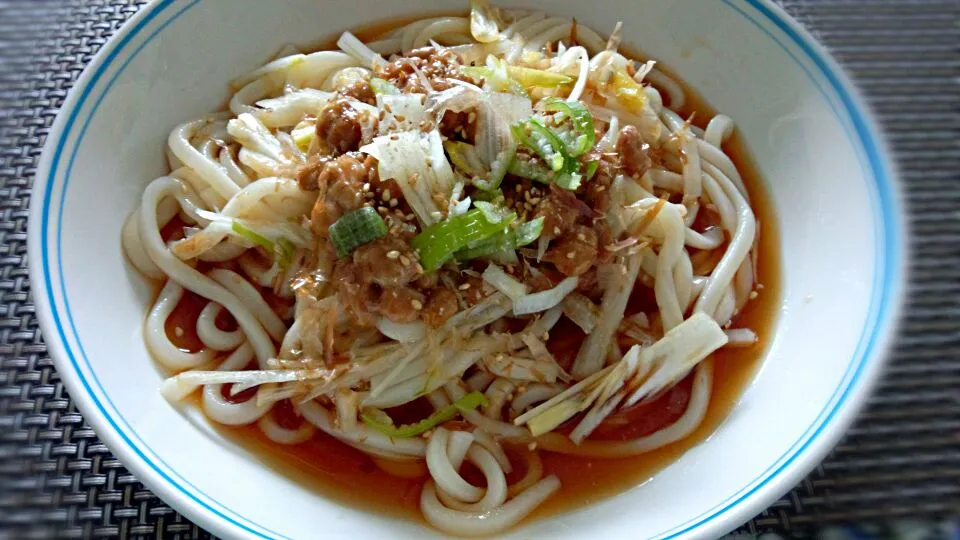 Snapdishの料理写真:ねぎと納豆のぶっかけうどん|おのゆきさん