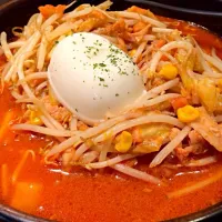 Snapdishの料理写真:レアチーズ納豆キムチラーメン|Aoi Yukaさん