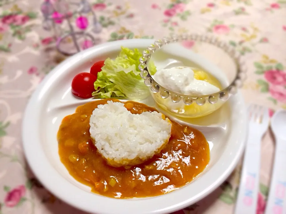 Snapdishの料理写真:カレーライスプレート|ひめ♡⑅*さん