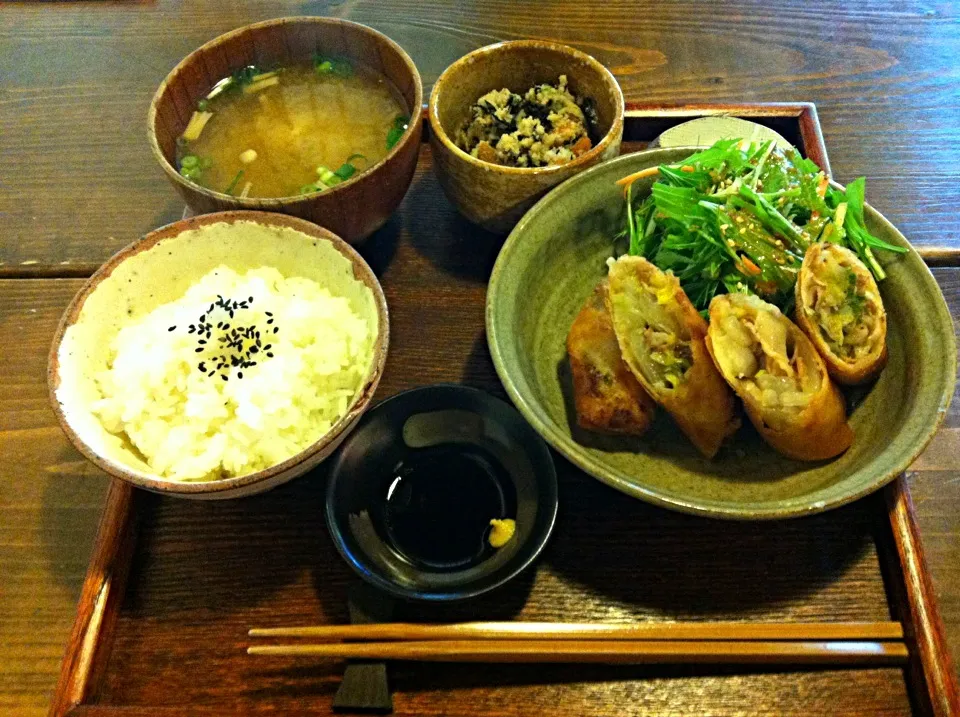 豚肉と野菜の春巻きランチ|さほこさん