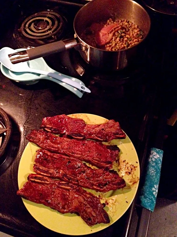 Kalbi ribs...w field peas n greens!|geoffrey hatcherさん