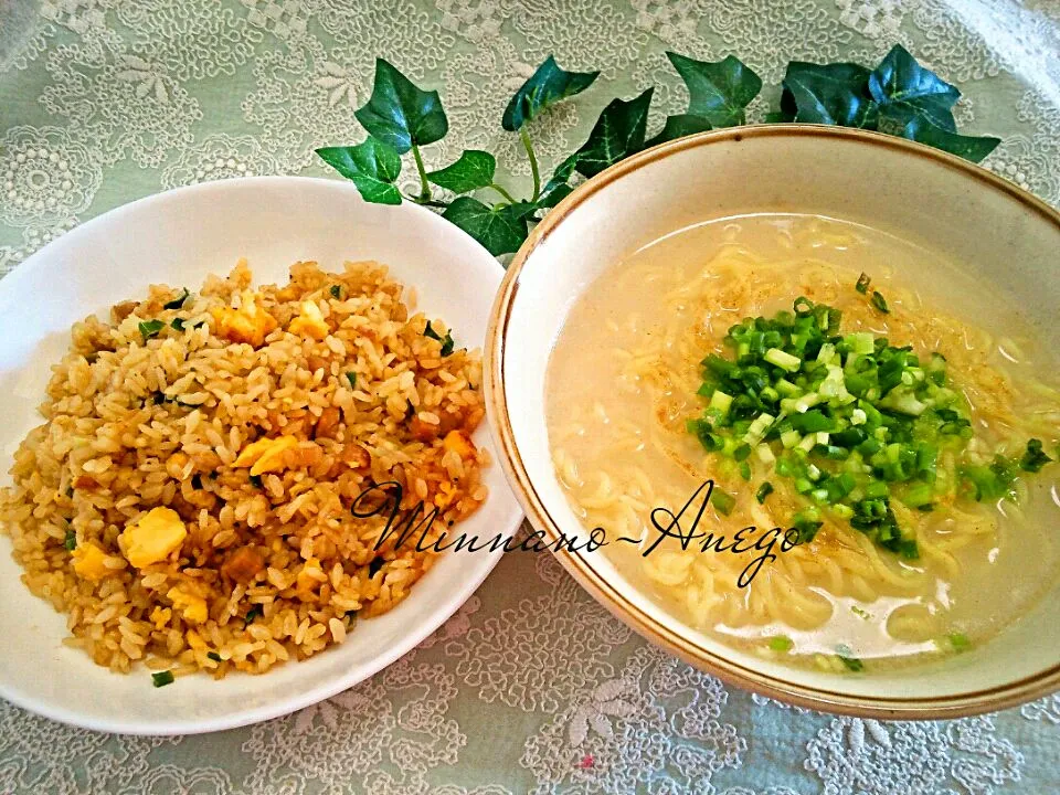 炒飯と名古屋の方から頂いたラーメン|みんなのあねごさん