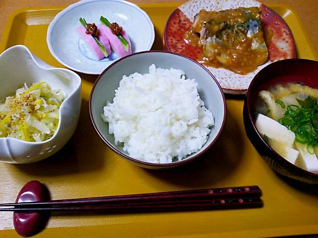 『鯖の柚子味噌煮』メインの夕食|真希さん