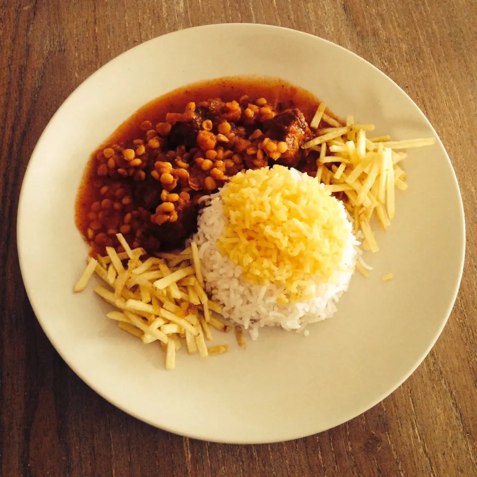 Persian dish, meat & cotyledon stew with rice (gheime)|sepidehさん