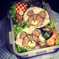 Snapdishの料理写真:Cheer Jackie Rice roll Bento♥️くまのがっこう ジャッキー海苔巻き弁当