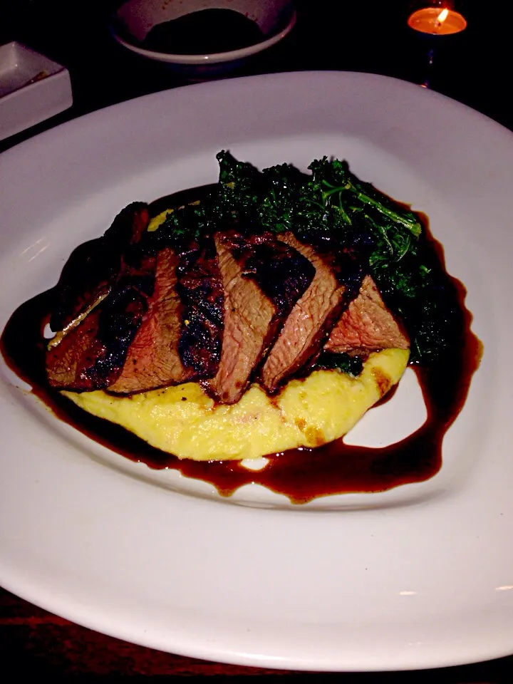 Hanger Steak w. Cheddar Polenta & Kale|AlyssaWrightさん