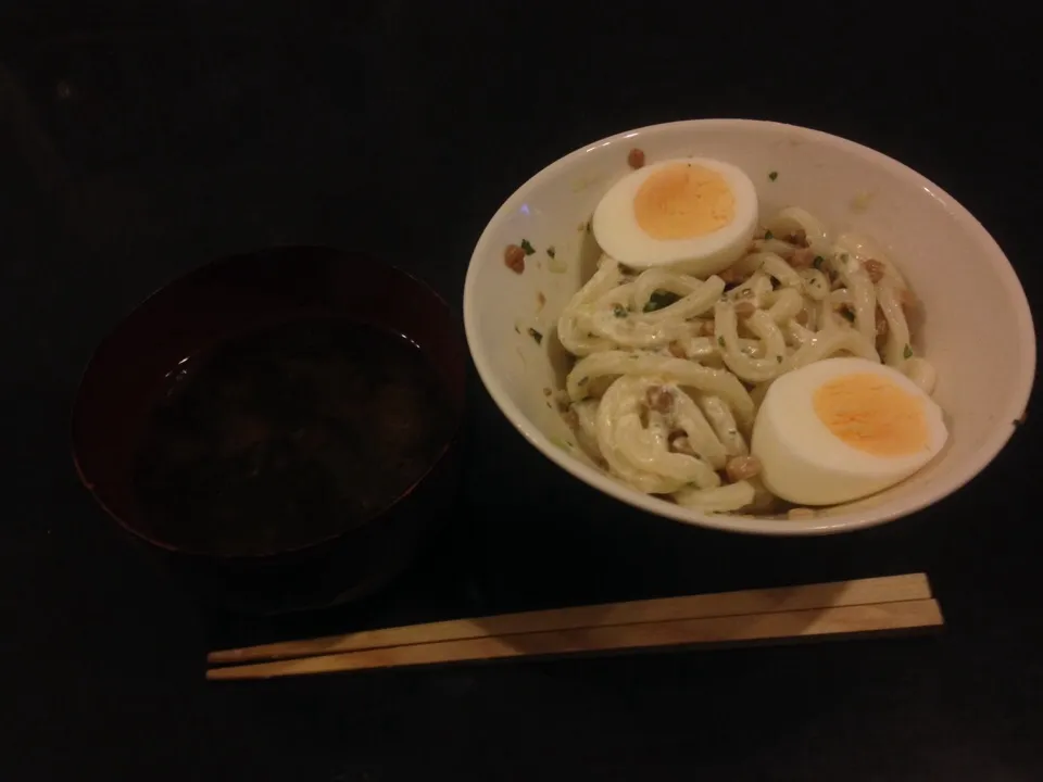 冷やし納豆うどん。|Safty Foodsさん