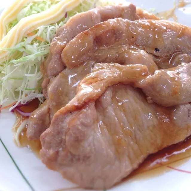 豚薄切りロース生姜焼き at 社員食堂|さるさん