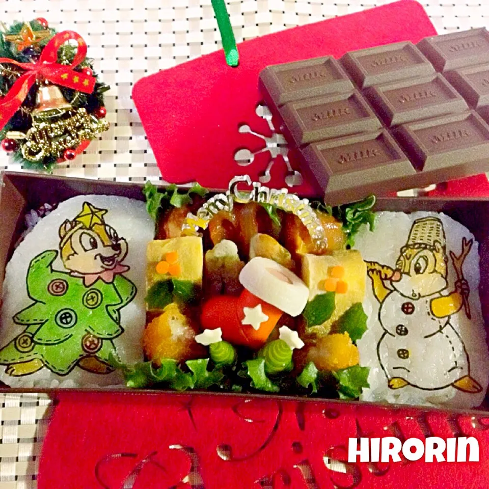 Snapdishの料理写真:チップとデールのクリスマス弁当♡|ひろりんさん